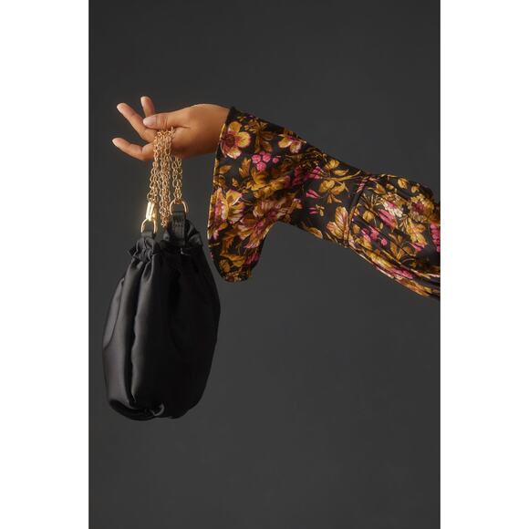 ANTHROPOLOGIE Deep-V Tunic Floral Bell Sleeve Blouse Sz M {3B20} - Picture 4 of 8